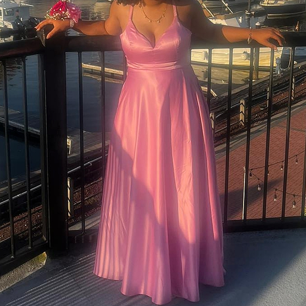 Pink silk gown
